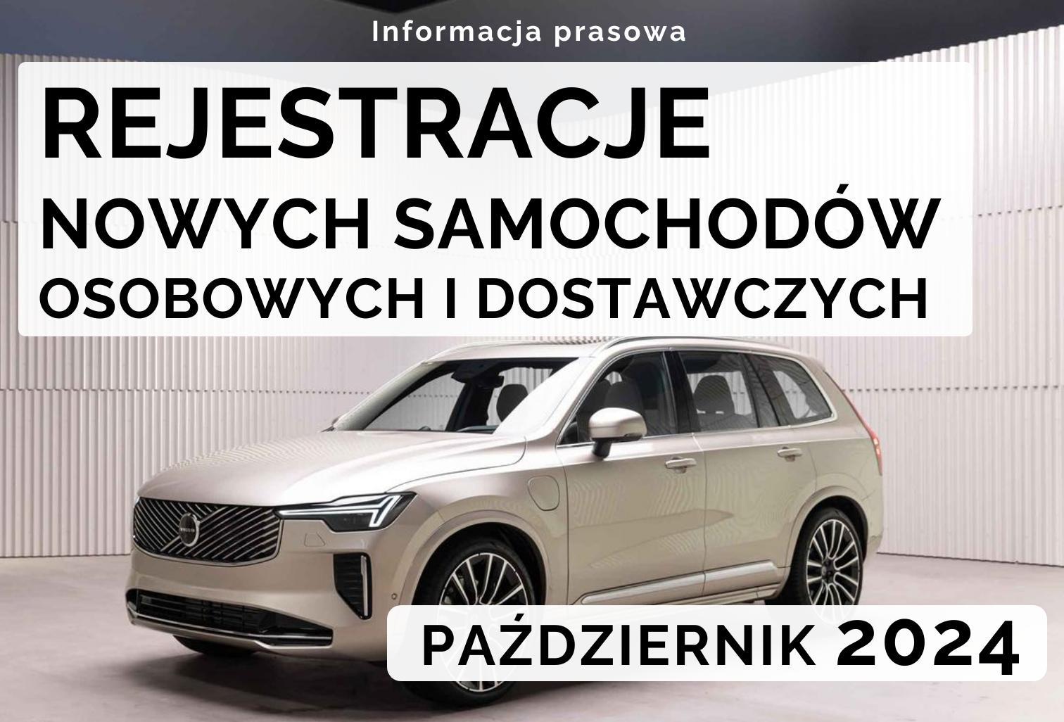 Rejestracje samochodów osobowych i dostawczych w październiku 2024 roku